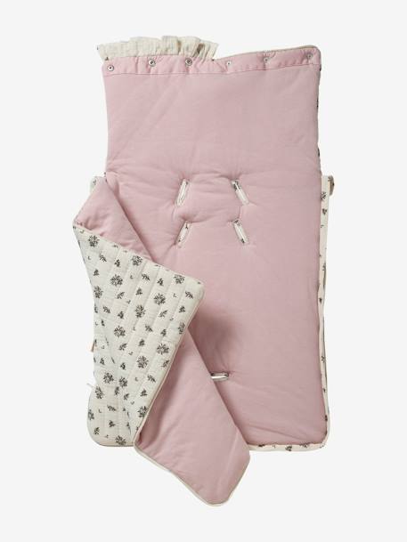 Nid d'ange enveloppant en coton beige imprimé+bleu glacier+bleu grisé+imprimé grenier+vanille - vertbaudet enfant 