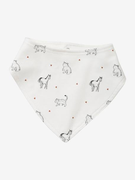 Lot de 2 bavoirs bandanas Petit Nomade lot caramel ivoire imprimé - vertbaudet enfant 
