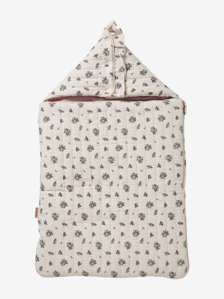 Nid d'ange enveloppant en coton beige imprimé+bleu glacier+bleu grisé+imprimé grenier+vanille - vertbaudet enfant 