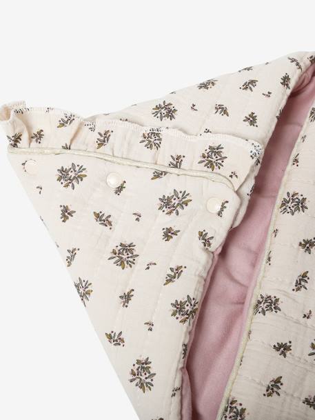 Nid d'ange enveloppant en coton beige imprimé+bleu glacier+bleu grisé+imprimé grenier+vanille - vertbaudet enfant 