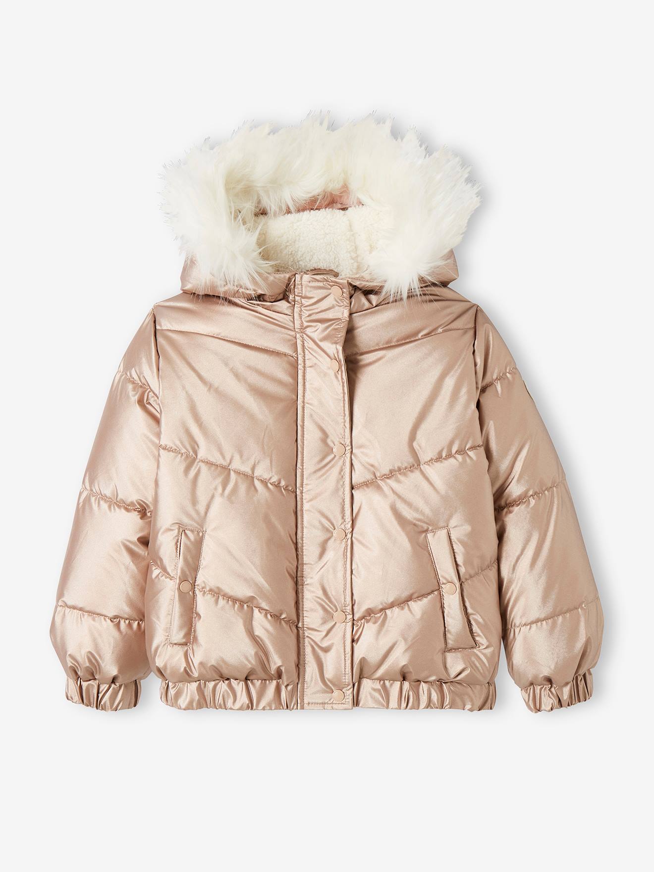 Age 3 5 7 8 9 10 11 12 13 SS7 Girls Fleece Lined Padded Parka Coat Faux Fur Jacket 