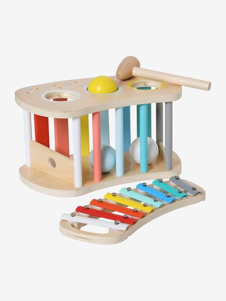Tap tap xylophone 2 en 1 en bois FSC® multicolore+rose - vertbaudet enfant 