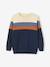 Striped Colourblock Jumper in Fine Knit for Boys BEIGE LIGHT SOLID WITH DESIGN - vertbaudet enfant 