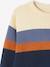 Striped Colourblock Jumper in Fine Knit for Boys BEIGE LIGHT SOLID WITH DESIGN - vertbaudet enfant 