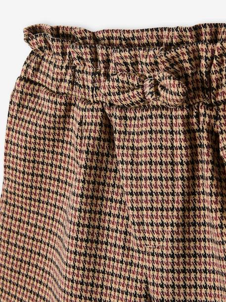 Chequered Shorts for Girls BROWN MEDIUM ALL OVER PRINTED - vertbaudet enfant 
