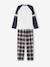 Beaver Pyjamas with Flannel Bottoms for Boys BLUE DARK SOLID WITH DESIGN - vertbaudet enfant 