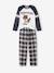 Beaver Pyjamas with Flannel Bottoms for Boys BLUE DARK SOLID WITH DESIGN - vertbaudet enfant 
