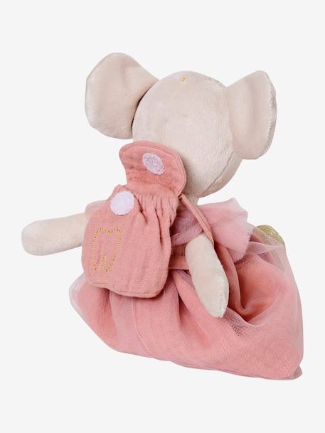Little Mouse Soft Toy & Backpack for Baby Teeth WHITE MEDIUM SOLID WITH DESIGN - vertbaudet enfant 