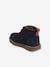 Lace-Up Ankle Boots in Leather for Babies BLUE DARK SOLID - vertbaudet enfant 