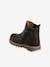 Unisex Leather Boots with Zip & Elastic for Toddlers BROWN DARK SOLID - vertbaudet enfant 