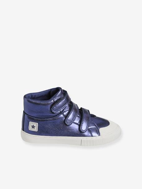 Baskets mid scratchées fille bleu metallisé - vertbaudet enfant 