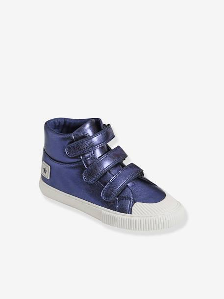 Baskets mid scratchées fille bleu metallisé - vertbaudet enfant 