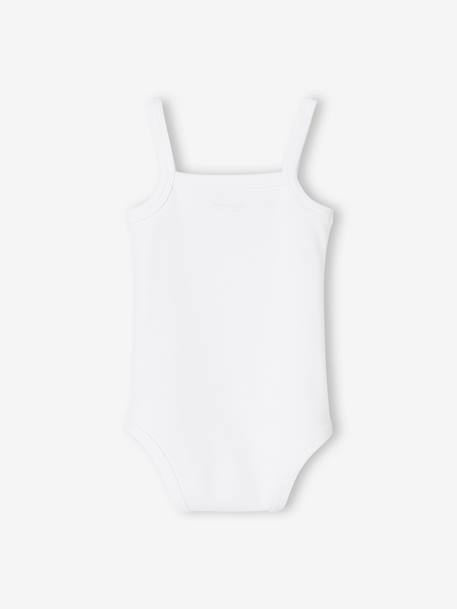 Pack of 5 Bodysuits with Fine Straps, in Interlock Knit Fabric, for Babies WHITE LIGHT TWO COLOR/MULTICOL - vertbaudet enfant 