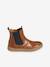 Leather Boots with Zip & Elastic, for Boys BROWN MEDIUM SOLID - vertbaudet enfant 