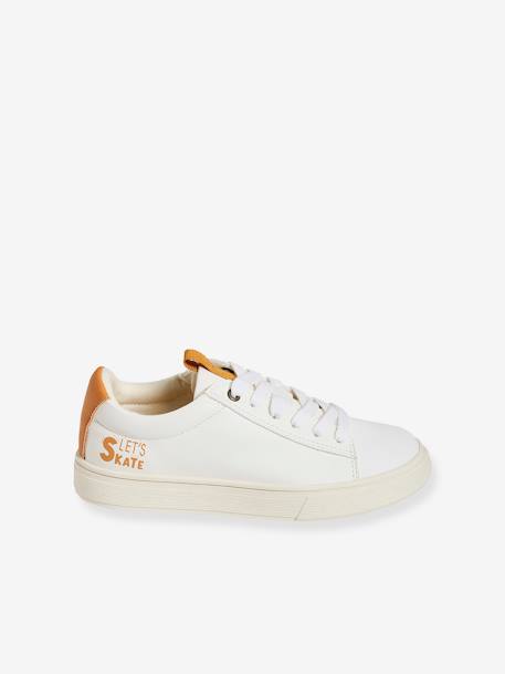 Trainers with Laces & Zips for Boys WHITE LIGHT SOLID WITH DESIGN - vertbaudet enfant 