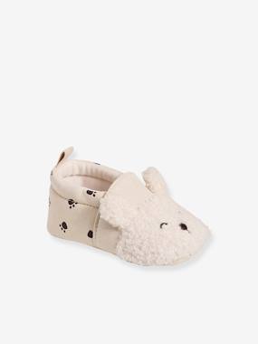 Shoes-Baby Footwear-Slippers & Booties-Bear Slippers for Babies in Fabric