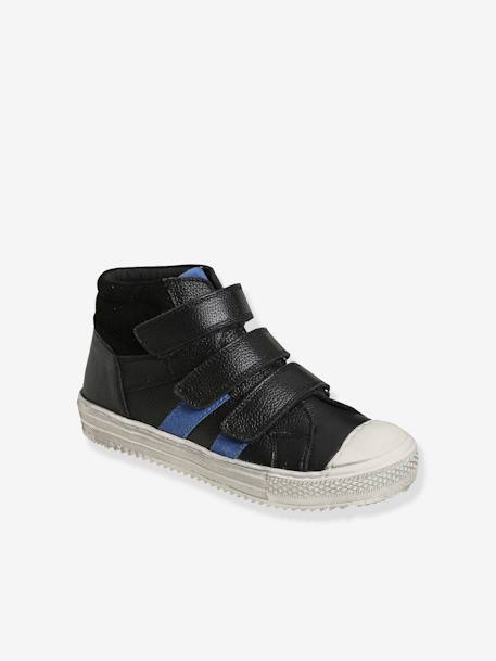 Baskets montantes cuir garçon noir - vertbaudet enfant 