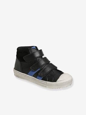 Leather High-Top Trainers for Boys  - vertbaudet enfant