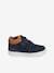 Touch-Fastening High-Top Trainers in Leather for Boys BLUE DARK SOLID - vertbaudet enfant 
