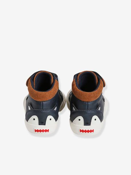High-Top Trainers for Boys, Designed for Autonomy BLUE DARK SOLID WITH DESIGN - vertbaudet enfant 