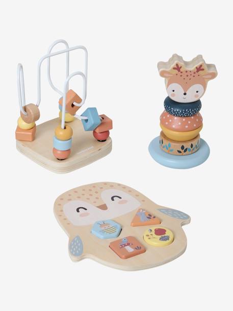 Enchanted Forest Box Set with 3 Early Learning Toys in FSC® Wood BEIGE LIGHT SOLID WITH DESIGN - vertbaudet enfant 