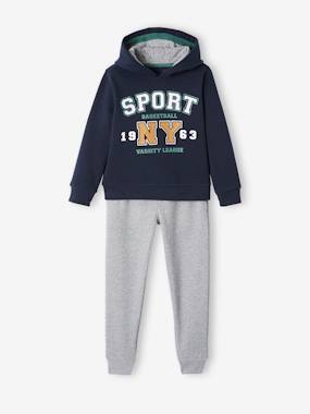 Boys-Outfits-Sports Combo: Fleece Hoodie + Joggers for Boys