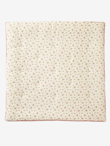 Throw in Cotton Gauze/Velour, Barn BEIGE LIGHT ALL OVER PRINTED - vertbaudet enfant 