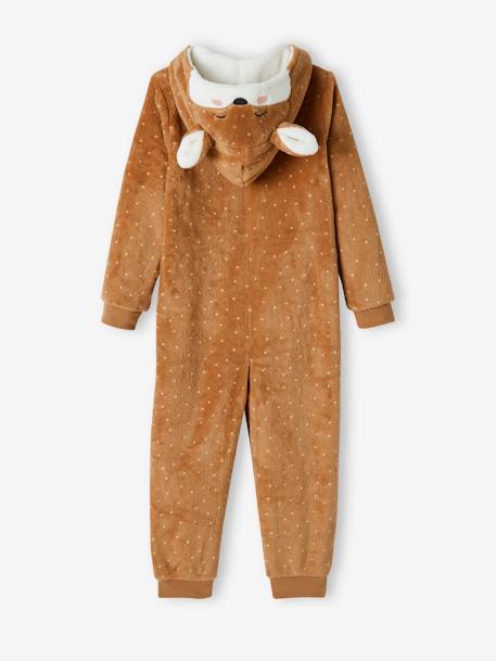 Fox Onesie for Girls BROWN LIGHT SOLID WITH DESIGN - vertbaudet enfant 