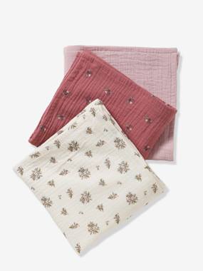 Nursery-Changing Mats & Accessories-Muslin Squares-Pack of 3 Cotton Muslin Squares, Barn