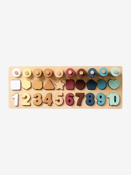 Numbers & Counting Board in FSC® Wood BEIGE LIGHT SOLID WITH DESIGN - vertbaudet enfant 
