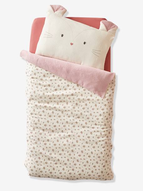 Cotton Gauze Duvet Cover for Babies, Barn BEIGE LIGHT ALL OVER PRINTED - vertbaudet enfant 