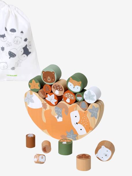 Fox Stack & Balance Game in FSC®100% Wood ORANGE MEDIUM SOLID WITH DESIG - vertbaudet enfant 