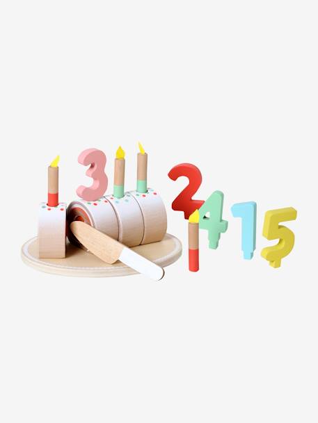 Swiss Roll Birthday Cake in FSC® Wood BROWN MEDIUM SOLID WITH DESIGN - vertbaudet enfant 