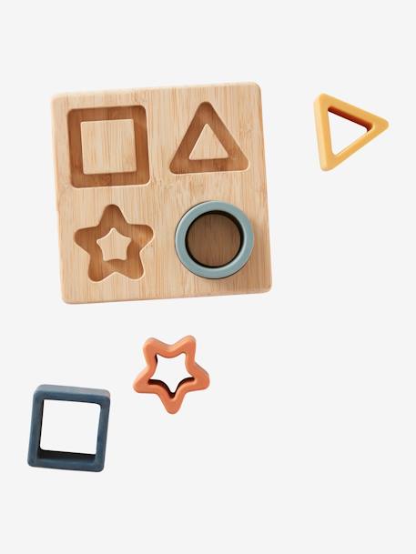 Shapes Puzzle in Wood & Silicone BLUE DARK SOLID - vertbaudet enfant 
