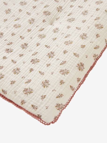 Throw in Cotton Gauze/Velour, Barn BEIGE LIGHT ALL OVER PRINTED - vertbaudet enfant 
