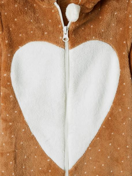 Fox Onesie for Girls BROWN LIGHT SOLID WITH DESIGN - vertbaudet enfant 