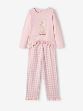 Fille-Pyjama, surpyjama-Pyjama fille lapin en jersey et flanelle