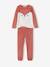 Fox Pyjamas in Velour for Girls PINK DARK SOLID WITH DESIGN - vertbaudet enfant 