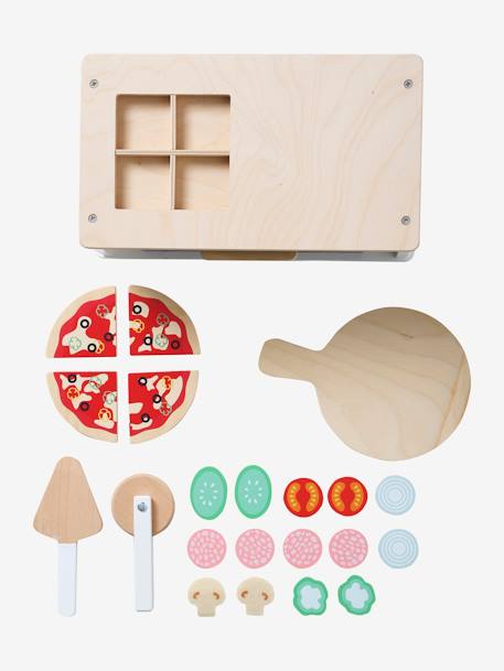 Pizza Oven in FSC® Wood BEIGE MEDIUM SOLID WITH DECOR - vertbaudet enfant 
