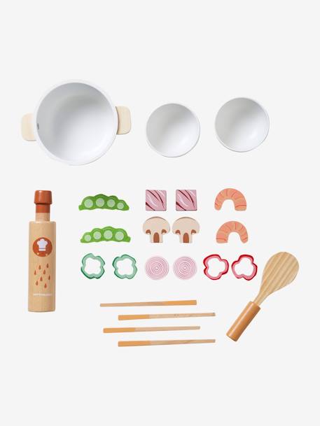 Set wok de légumes en bois FSC® beige - vertbaudet enfant 