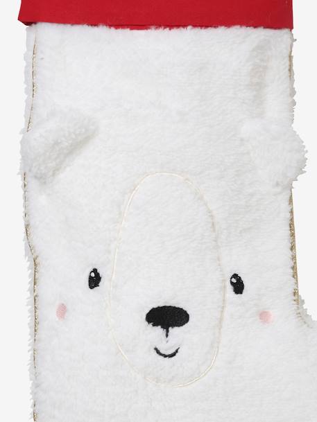 Bear Christmas Stocking in Bouclé Knit WHITE LIGHT TWO COLOR/MULTICOL - vertbaudet enfant 