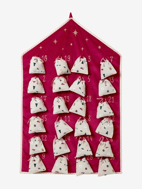 24 Little Pouches for Advent Calendar BEIGE LIGHT SOLID WITH DESIGN - vertbaudet enfant 