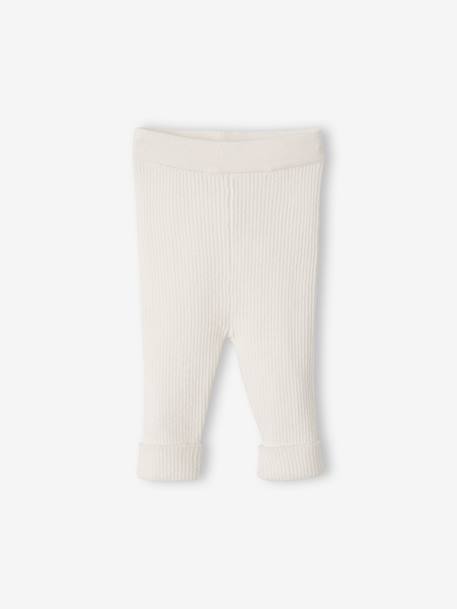 Ensemble mixte en tricot gilet et pantalon bébé blanc+gris ardoise+gris clair chiné - vertbaudet enfant 