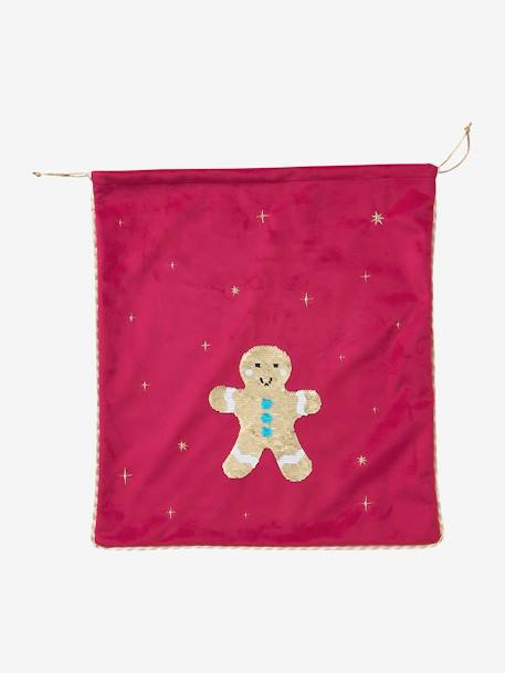 Toy Bag with Gingerbread Man in Reversible Sequins RED MEDIUM SOLID WITH DESIG - vertbaudet enfant 