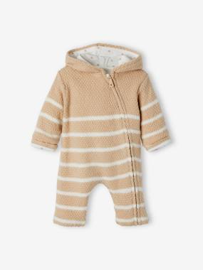 Knitted Jumpsuit for Newborn Babies, Lined  - vertbaudet enfant