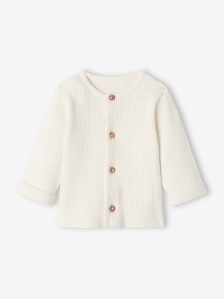Ensemble bébé mixte gilet pantalon en tricot blanc+gris clair chiné+vert d'eau+vert sauge - vertbaudet enfant 