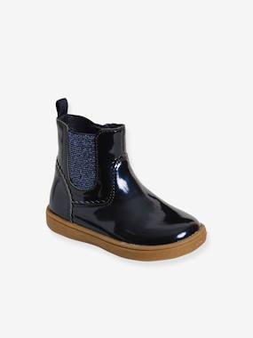 Patent Boots with Zip and Elastic for Baby Girls  - vertbaudet enfant