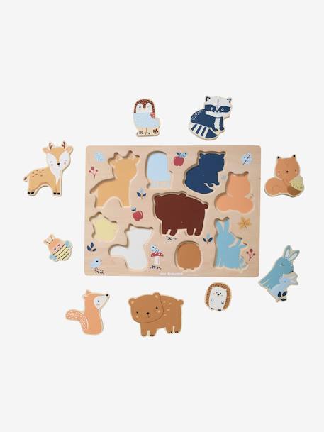 Puzzle à encastrer Les amis de la Forêt en bois FSC® vert - vertbaudet enfant 