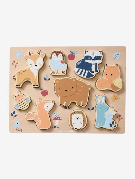 Puzzle à encastrer Les amis de la Forêt en bois FSC® vert - vertbaudet enfant 