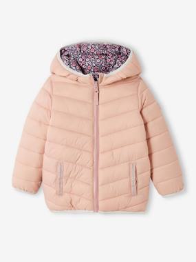 Girls-Coats & Jackets-Reversible Lightweight Padded Jacket with Padding in Recycled Polyester, for Girls